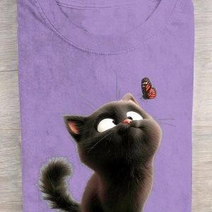 Loose Crew Neck Casual T-Shirt, T-shirts, Lilicloth.com