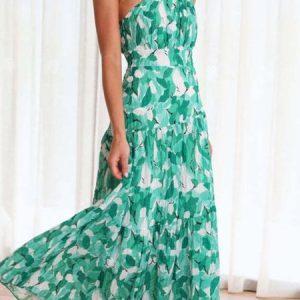 Women Floral Sleeveless Comfy Casual Maxi Dress, Maxi, color:Green|size:XL, catalog Noracora shop
