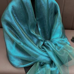 Breathable Double-layer Yarn Scarf, Scarves, color:Cyan|size:One-size, Stylewe