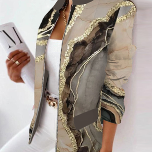 Stand Collar Casual Zipper Jacket, JustFashionNow Jackets, color:Brown|size:XXL,