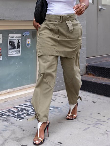 Casual Pockets Fashion Cargo Pants with Belt, Pants, color:Army Green|size:XXL, Stylewe