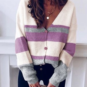 Women Wool/Knitting Plain Long Sleeve Comfy Casual Cardigan, Sweaters, color:Rose Red|size:XL, catalog Noracora shop