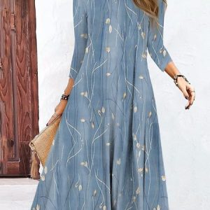 Women Geometric Hoodie Long Sleeve Comfy Casual Midi Dress, Dresses, color:Blue|size:XXL, catalog Noracora shop