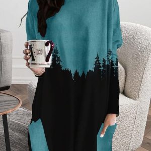 Casual Cat Crew Neck Long Sleeve T-shirt, T-shirts, color:Color3|size:3XL, catalog Noracora shop