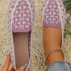 Mesh Fabric All Season Ethnic Shallow Shoes, JustFashionNow Flats, color:Pink|size:43,