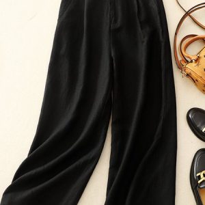 Casual Plain Long Pant, Pants, color:Black|size:XXL, catalog Noracora shop