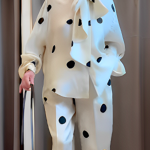 Others Regular Sleeve Long Sleeve Urban Polka Dots Shirt, Blouses and Shirts, color:As Picture|size:XXL, Stylewe