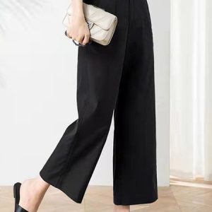 Women Casual Cotton Plain Loose Long Pants, Pants, color:Black|size:XXL, catalog Noracora shop