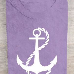 Casual Anchor Printed T-Shirt, T-shirts, Lilicloth.com