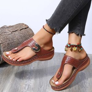 Casual Plain Slip On Flat Heel Slide Sandals, Women shoes, color:Brown|size:44, catalog Noracora shop