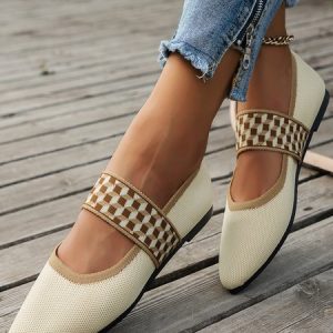 Casual Plain Slip On Flat Heel Slip On, Women shoes, color:Off White|size:43, catalog Noracora shop