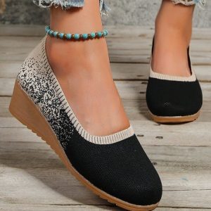 Casual Plain Slip On Flat Heel Slip On, Women shoes, color:Black|size:42, catalog Noracora shop