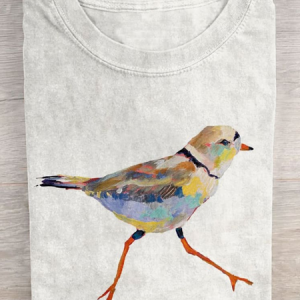 Casual Bird Crew Neck Long Sleeve T-shirt, T-shirts, color:White|size:XXL, catalog Noracora shop