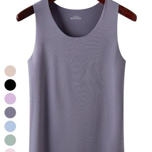Supersoft Camisole Stretch Casual Tank Tops Non-Marking Breathable Undershirts, Tanks & Camis, color:Light Gray|size:4XL, catalog Noracora shop