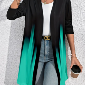 Women's Ombre Regular Loose Jacket, Outerwear, color:Green|size:XXL, catalog Noracora shop