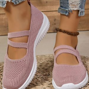 Casual Plain Slip On Flat Heel Shallow Shoes, Flats/Loafers, color:Pink|size:43, catalog Noracora shop