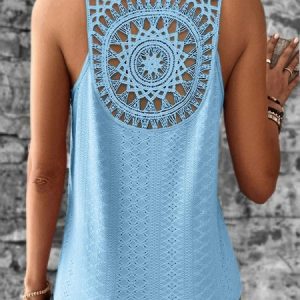 Casual V Neck Plain Tank Top, Tanks & Camis, color:Sky Blue|size:XXL, catalog Noracora shop