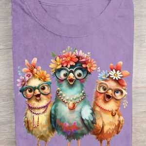 Casual Turkey Crew Neck Short Sleeve T-shirt, T-shirts, color:Purple|size:3XL, catalog Noracora shop