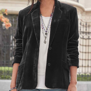 Women's Plain Regular Loose Blazer, Blazers, color:Black|size:XXL, catalog Noracora shop