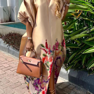 Plus Size Others Short Sleeve Elegant Maxi Dress, Plus Dresses, color:As Picture|size:4X, Stylewe