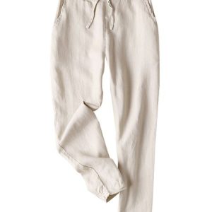 Casual Plain Long Pant, Pants, color:Apricot|size:XXL, catalog Noracora shop