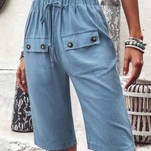 Casual Plain Fifth Pants Pocket Stitching Pant, Pants, color:Black|size:XXL, catalog Noracora shop