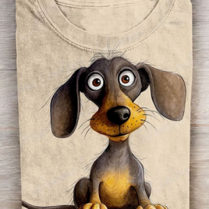 Dachshund Dog Art Print T-Shirt, T-shirts, Lilicloth.com