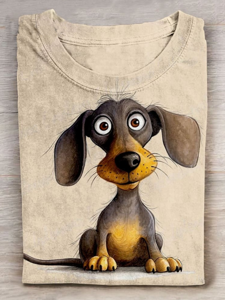 Dachshund Dog Art Print T-Shirt, T-shirts, Lilicloth.com