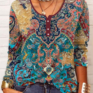 Casual Plain Crew Neck Long Sleeve T-shirt, T-shirts, color:Multicolor|size:XXL, catalog Noracora shop