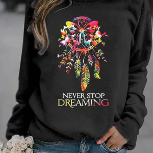Casual Crew Neck Butterfly Sweatshirt, Hoodies & Sweatshirts, color:Black|size:XXL, catalog Noracora shop