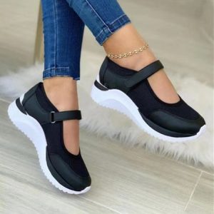 Casual Plain Hook And Loop Low Heel Slip On, Women shoes, color:Black|size:43, catalog Noracora shop