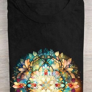 Random Print Casual Cotton T-Shirt, T-shirts, Lilicloth.com