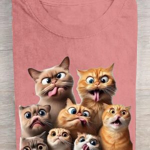 Casual Cotton Cat Loose T-Shirt, T-shirts, Lilicloth.com