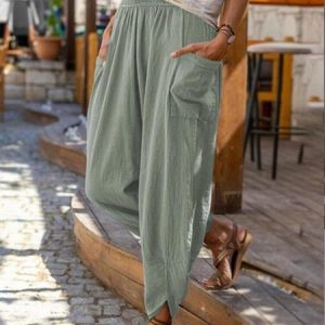 Casual Geometric Long Pant, Pants, color:Lightgreen|size:5XL, catalog Noracora shop