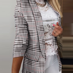 Women's Geometric Regular Loose Blazer, Blazers, color:Black|size:5XL, catalog Noracora shop
