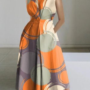 Urban Abstract Polka Dots Shirt Dress, Maxi Dresses, color:As Picture|size:XXL, Stylewe