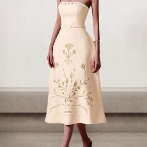 Women Plain Strapless Sleeveless Comfy Sexy Midi Dress, Dinner dress, color:Apricot|size:XL, catalog Noracora shop