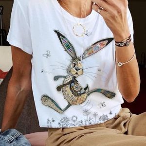 Easter Loose Casual T-Shirt, T-shirts, color:Green|size:XXL, catalog Noracora shop