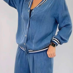 Pocket Stitching Color Block Long Sleeve Others Casual Regular Sleeve Faux Denim Jacket, Jackets, color:Blue|size:XXL, Stylewe