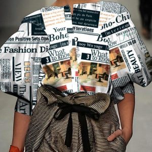 Regular Fit Boat Neck Urban Printing Blouse, Blouses and Shirts, color:As Picture|size:XXL, Stylewe
