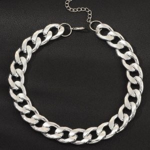 Women Minimalist Chain Necklaces, Necklaces, color:Silver|size:One-size, Stylewe