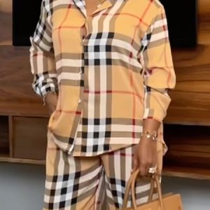 Casual Long Sleeve Loose Shirt Collar Plaid Shirt, Blouses and Shirts, color:As Picture|size:XXL, Stylewe