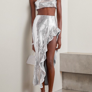 Women Plain Strapless Sleeveless Comfy Vacation Glitter Maxi Dress, Dresses, color:Silver|size:L, catalog Noracora shop