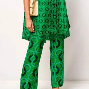 Geometric Urban  Fashion Straight Pants, Pants, color:Green|size:XXL, Stylewe