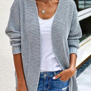 Women Wool/Knitting Plain Long Sleeve Comfy Casual Cardigan, Sweaters, color:Light Gray|size:XL, catalog Noracora shop