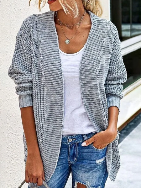 Women's Casual Winter Plain Wool/Knitting Cardigan, JustFashionNow Cardigans, color:Light Gray|size:XL,