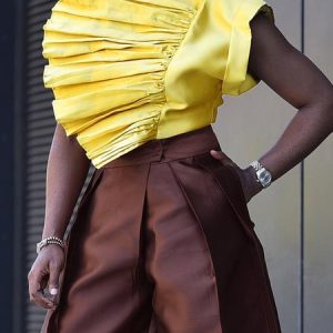 Stand Collar Urban Plain Regular Fit Shirt, Blouses and Shirts, color:Light Yellow|size:XXL, Stylewe