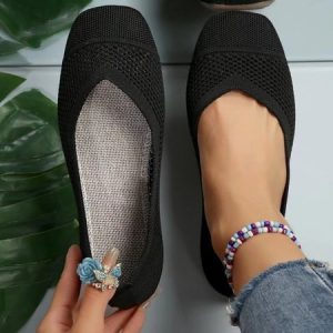 Casual Ethnic Slip On Flat Heel Shallow Shoes, Flats/Loafers, color:Black|size:43, catalog Noracora shop