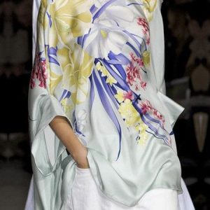 Stand Collar Elegant Loose Floral Blouse, Blouses and Shirts, color:As Picture|size:XXL, Stylewe