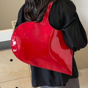 Fashionable Large Capacity Heart-Shaped Armpit Bag Multipurpose Handle Shoulder Bag, Bags, color:Red|size:One-size, Stylewe